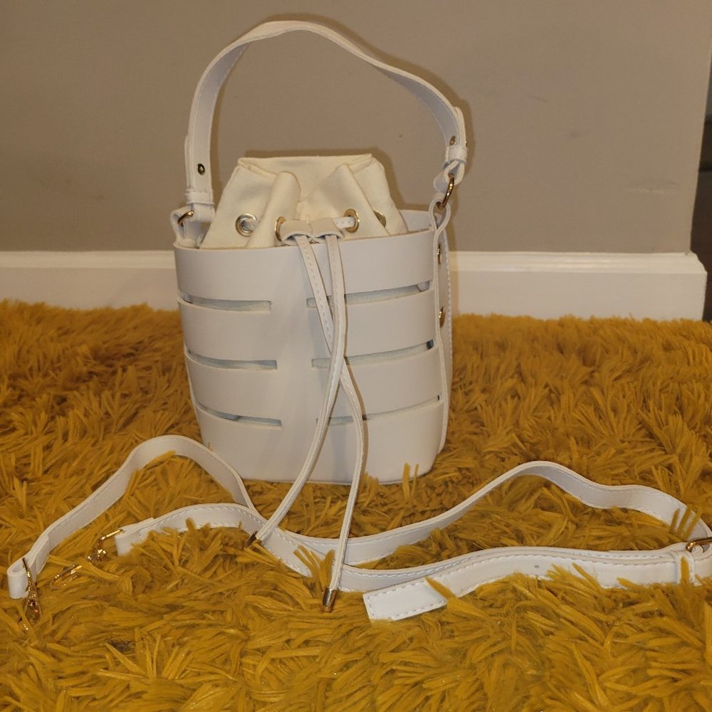 White Mini Bucket Bag